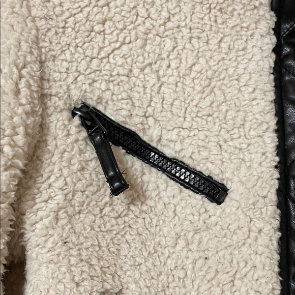 Blank NYC Cream Teddy Jacket with Black Accents - Picture 4 of 11